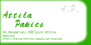 attila papics business card